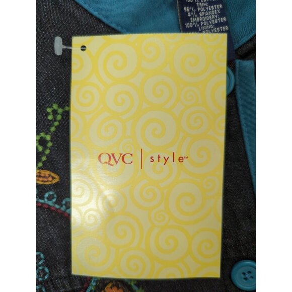 Denim & Co Vintage Embroidered Denim Jacket Pants Set Small QVC NEW - Picture 5 of 14